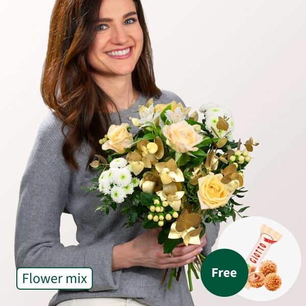 Blumenmix Sterntaler mit 3 Ferrero Giotto