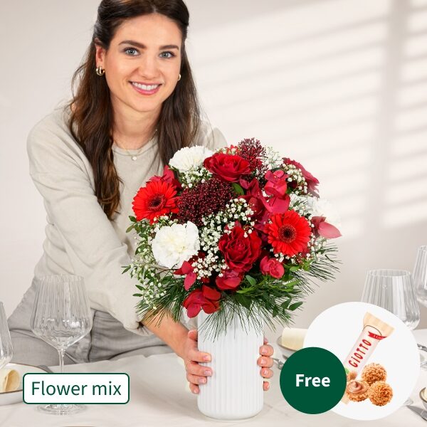 Blumenmix Winterflirt mit 3 Ferrero Giotto