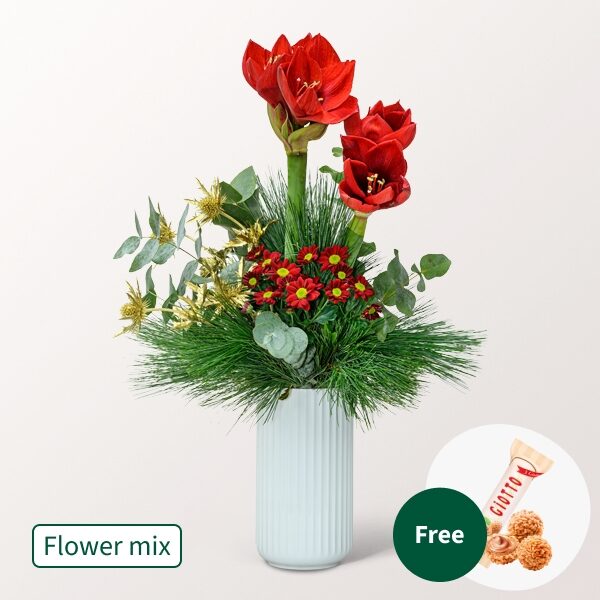 Blumenmix Zarter Gruß mit 3 Ferrero Giotto