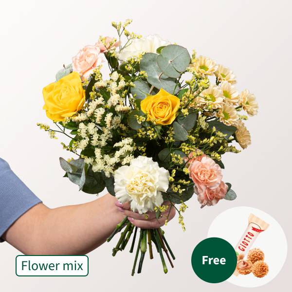 Blumenmischung Sonnenglück mit 3 Ferrero Giotto