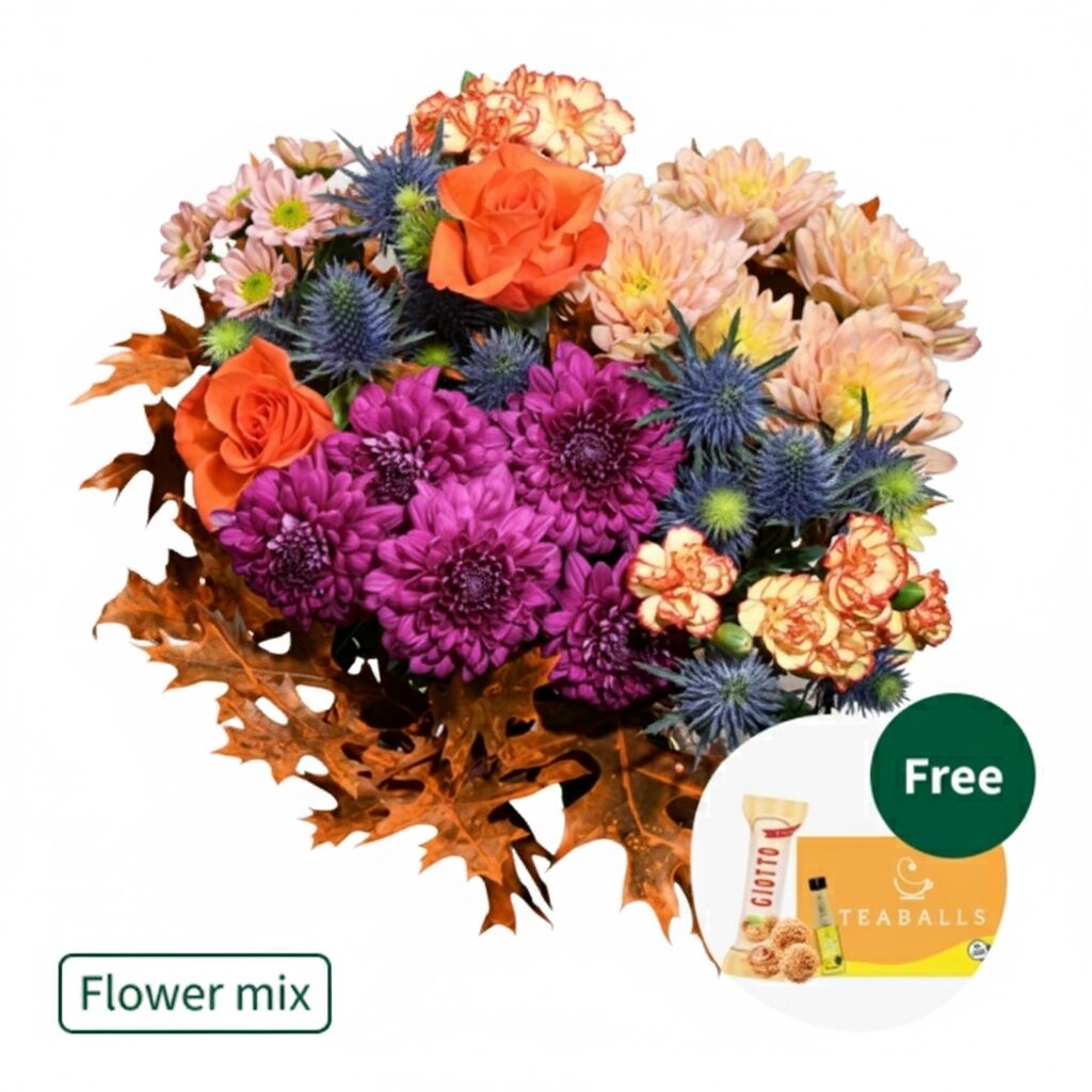 Flower Mix Farbzauber mit Teekugeln &amp; 3 Ferrero Giotto