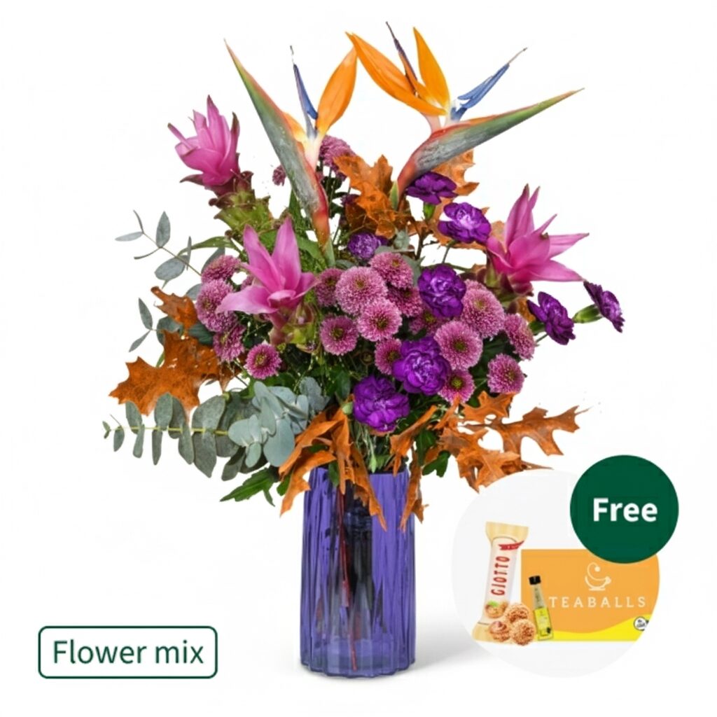 Blumenmix Herbsttraumerei mit Teekugeln &amp; 3 Ferrero Giotto