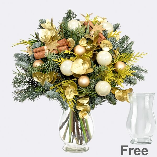 Blumenstrauß Sterntaler mit Vase &amp; 2 Ferrero Rocher