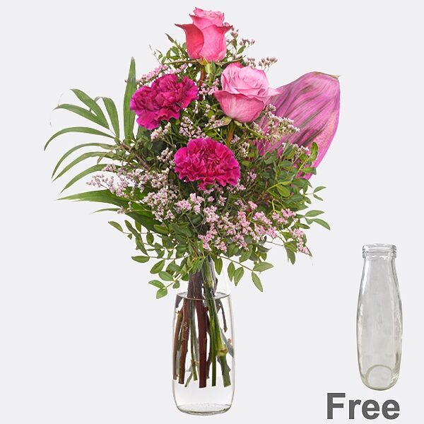 Blumenstrauß Herbstbrise mit Vase