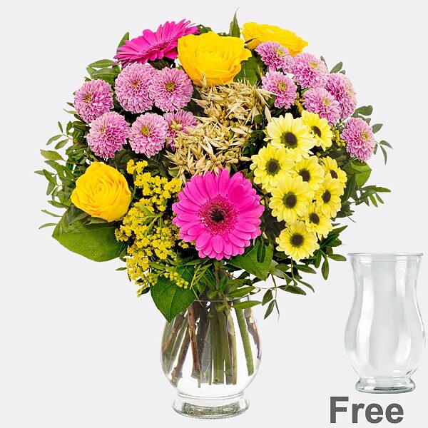Blumenstrauß herbstfrische mit Vase