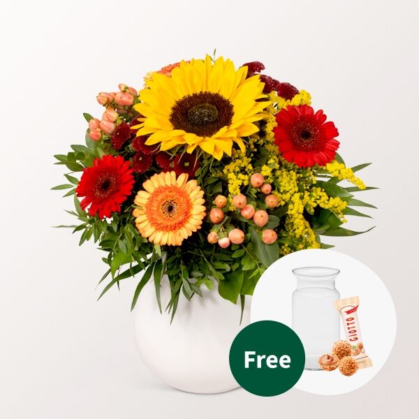 Blumenstrauß Herbstfest mit Vase
