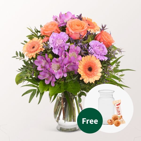 Blumenstrauß Herbstlaune mit Vase