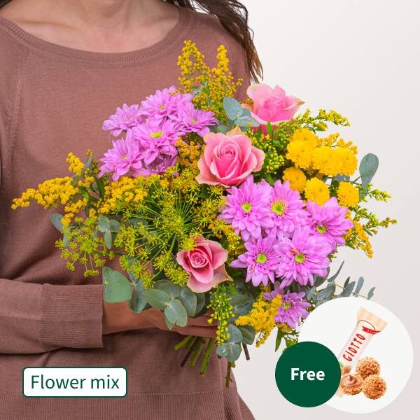 Blumenmischung Blutengruß mit 3 Ferrero Giotto