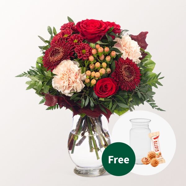 Blumenstrauß herbstgedicht mit Vase