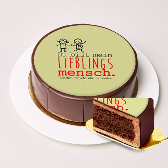 Dessert Motivtorte „Lieblingsmensch“ Vollmilch Haselnusstorte