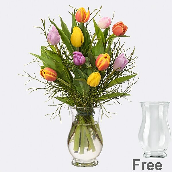 Blumenstrauß Little Happiness mit Vase &amp; 2 Ferrero Rocher