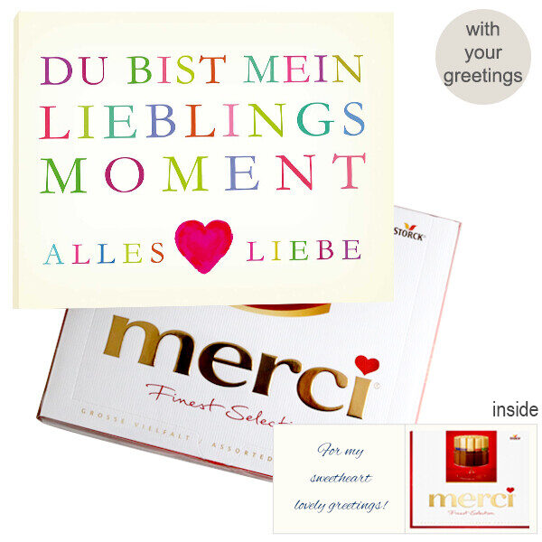 Persönliche Grußkarte mit Merci: Lieblingsmoment (250 g)