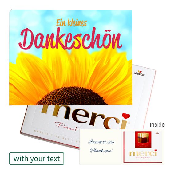 Persönliche Grußkarte mit Merci: Ein kleines Dankeschon (250 g)