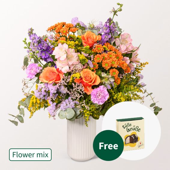 Blumenmischung Blûtenfest mit Halloween-Kugeln