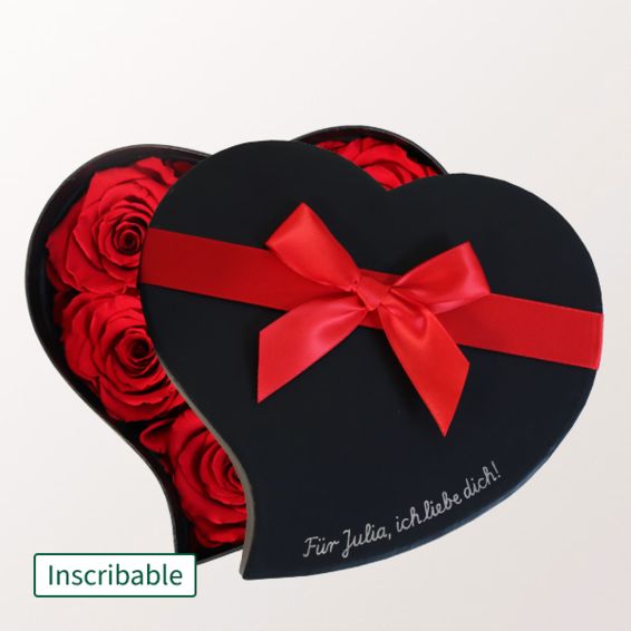 Personalisierbares Herz aus ewiger Rose