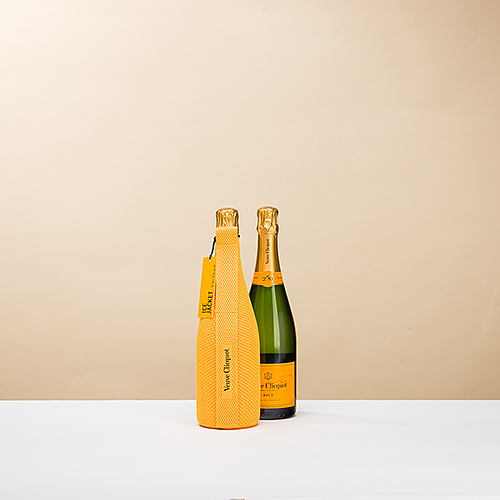 Champagner Veuve Clicquot Yellow Label im Eismantel