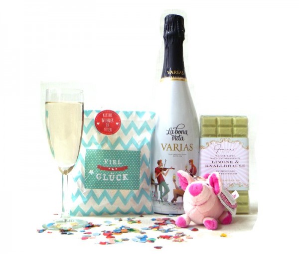 Frohes neues Jahr Sekt Geschenk