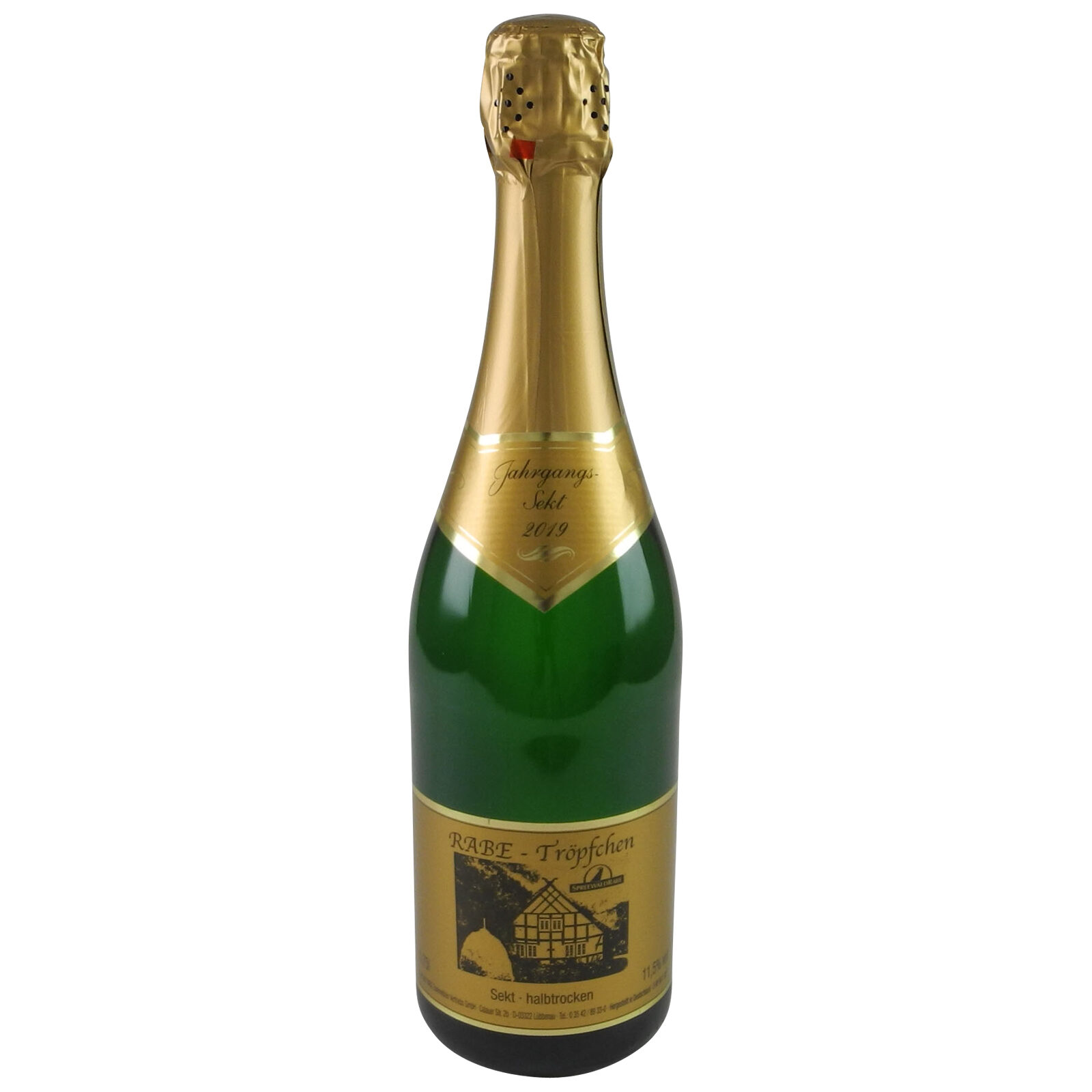 Rabe Tröpfchen - Spreewälder Sekt, halbtrocken (0,75 l / 11,5 % Vol.)