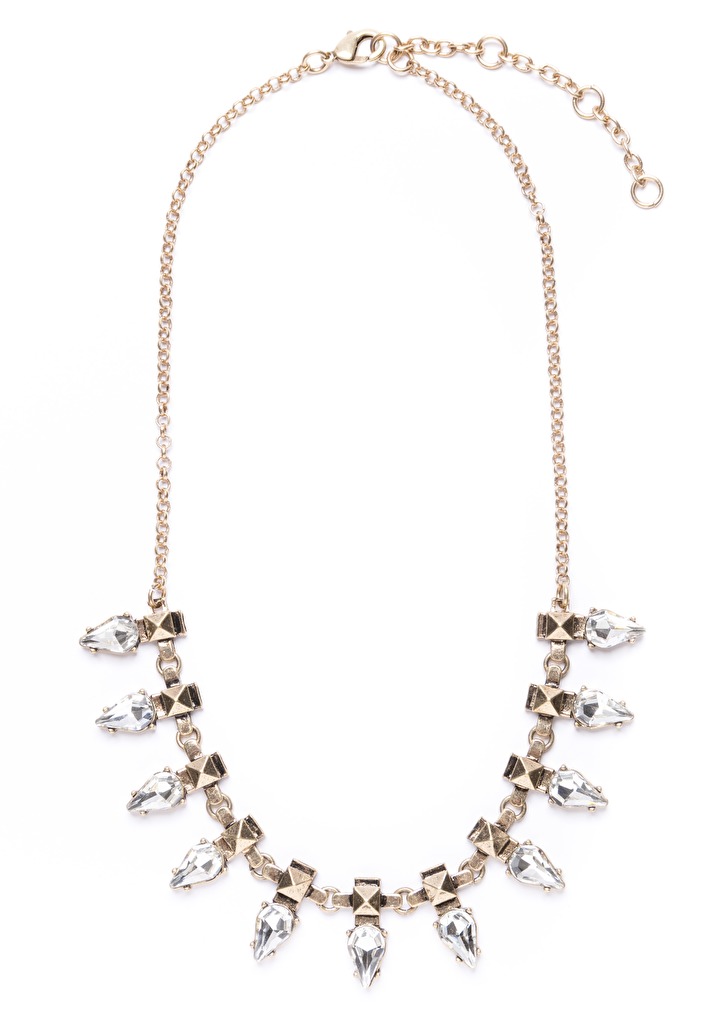 Klare Kristall Vintage inspirierte Aussage Halskette