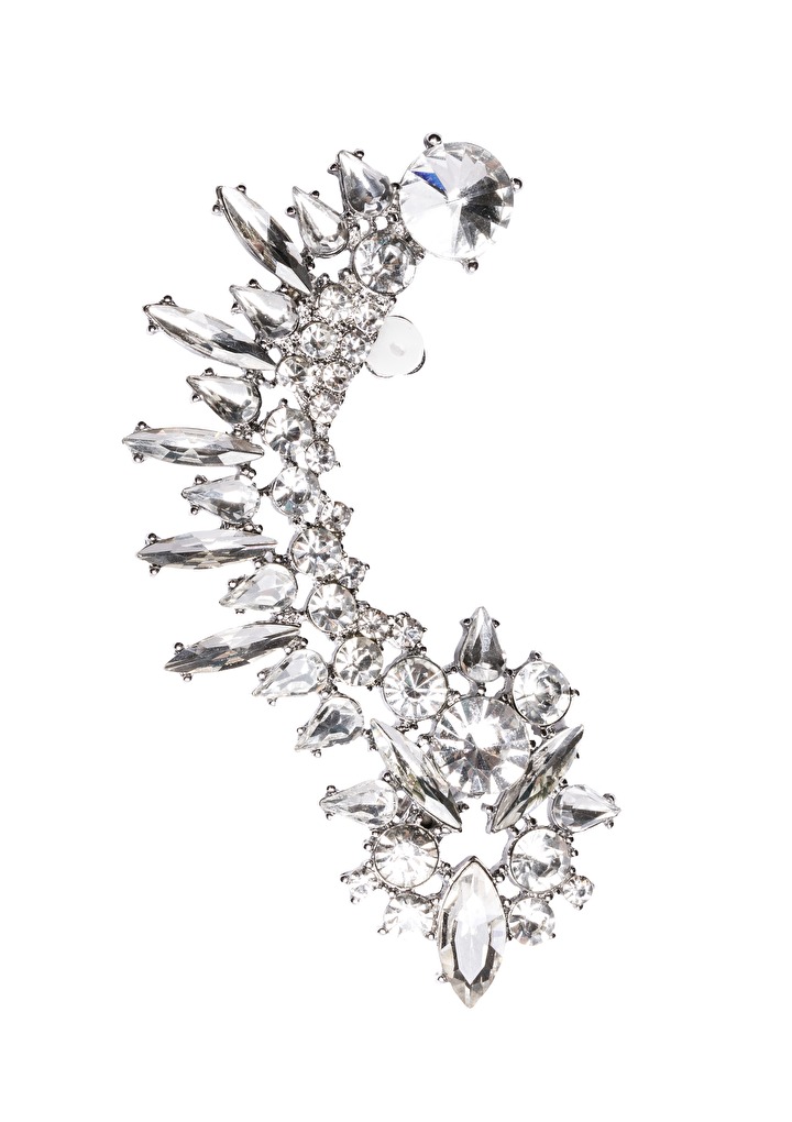Rock Chic Statement Ohr Manschette in Silber