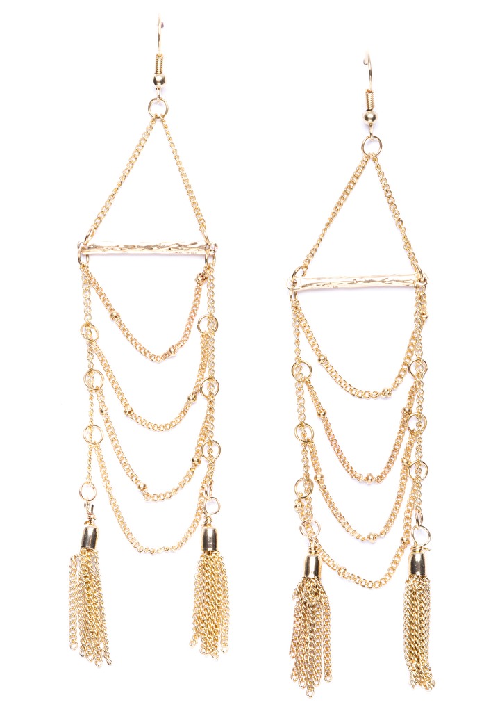 Majestic Tassel Lange Ohrringe in Gold