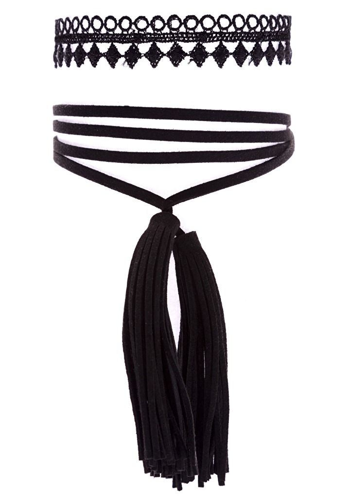 Spitzen Tassel Choker Set