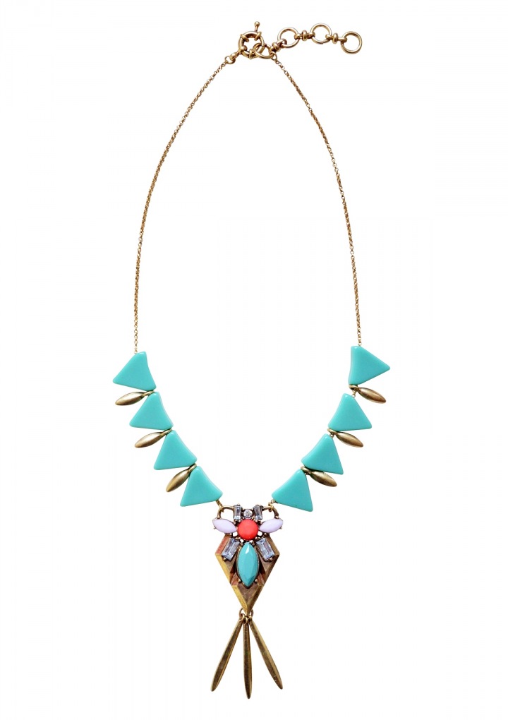 Geometrische Dreieck Statement Halskette In Mint