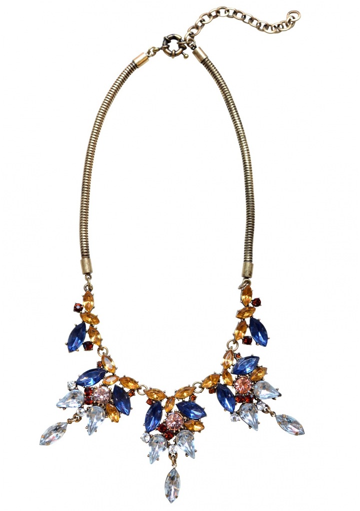 Glitter Statement Halskette in der Marine