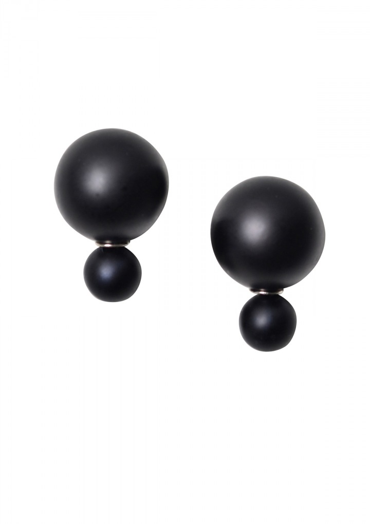 Simplicity Perlenohrringe in Schwarz Matt