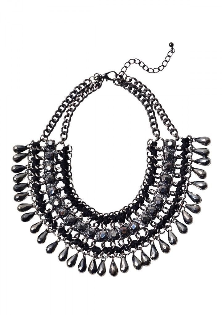 Vintage inspirierte schwarze Stein-Statement-Kette