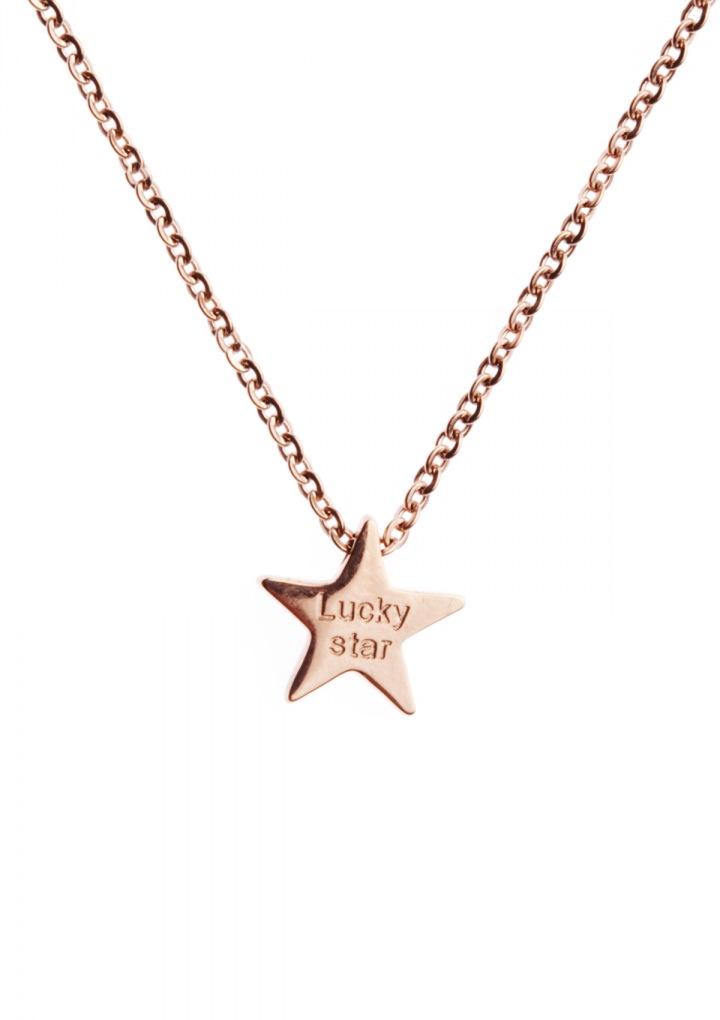 Zarte Lucky Star Rose Gold Halskette