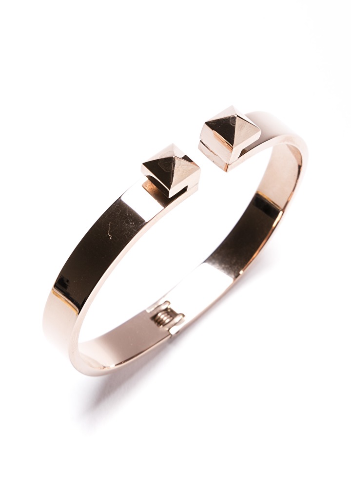 Doppelseitige Cube Manschette Armband in Roségold