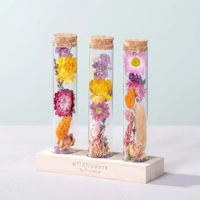 Getrocknete Blumen Flaschenpost