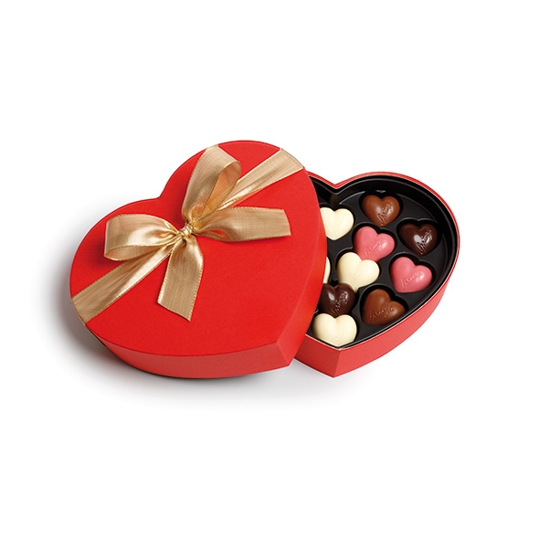 Herzförmige Bonbonnière Pralinenherzen 15 Stück.