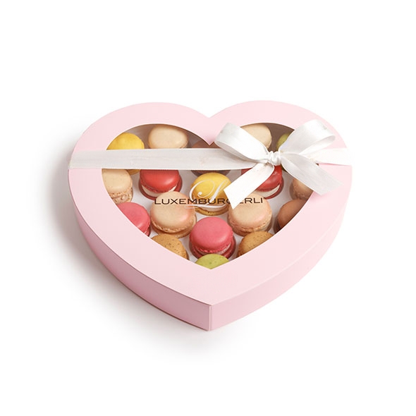 Luxemburgerli Herz Geschenkbox (18er Box)