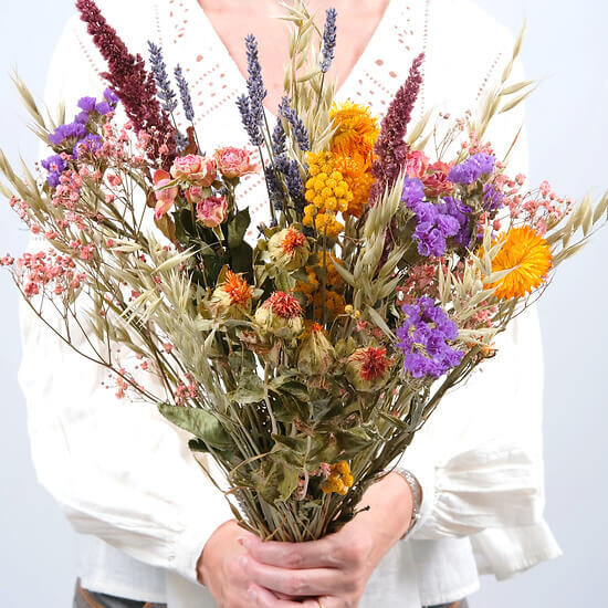 Mehrfarbige Trockenblumen