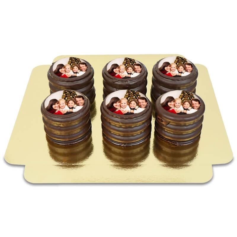 6er Set Zartbitter-Schoko-Baumkuchen mit Foto