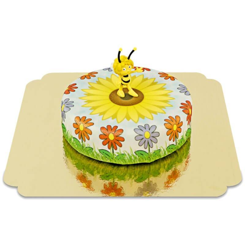 Maya the Bee on a sunflower cake (Small (18 cm(6 servings)))
