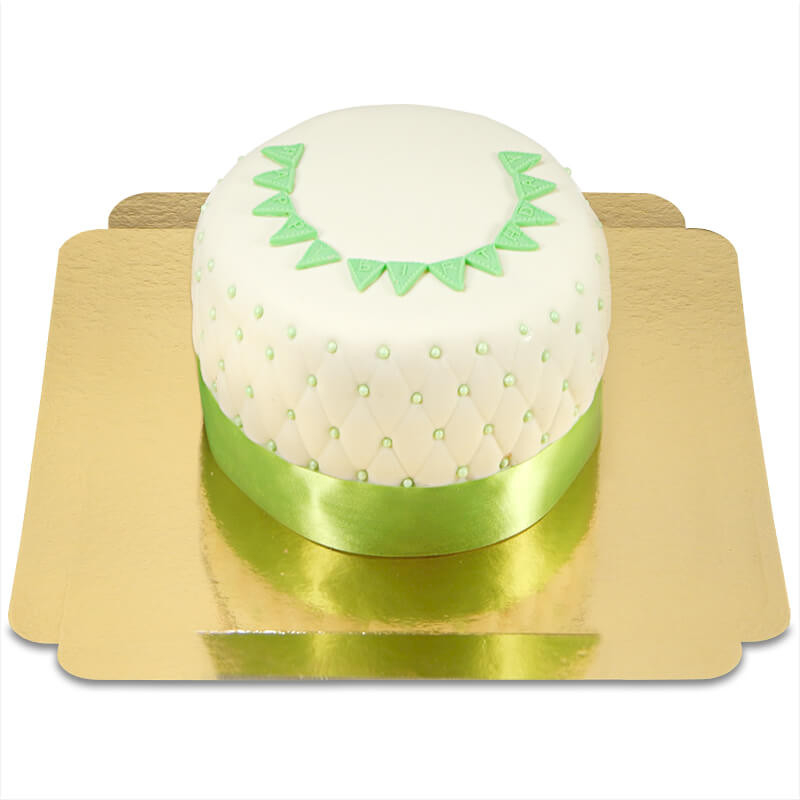 Happy Birthday Deluxe Kuchen – GRÜN – doppelte Höhe (klein (12 Portionen))