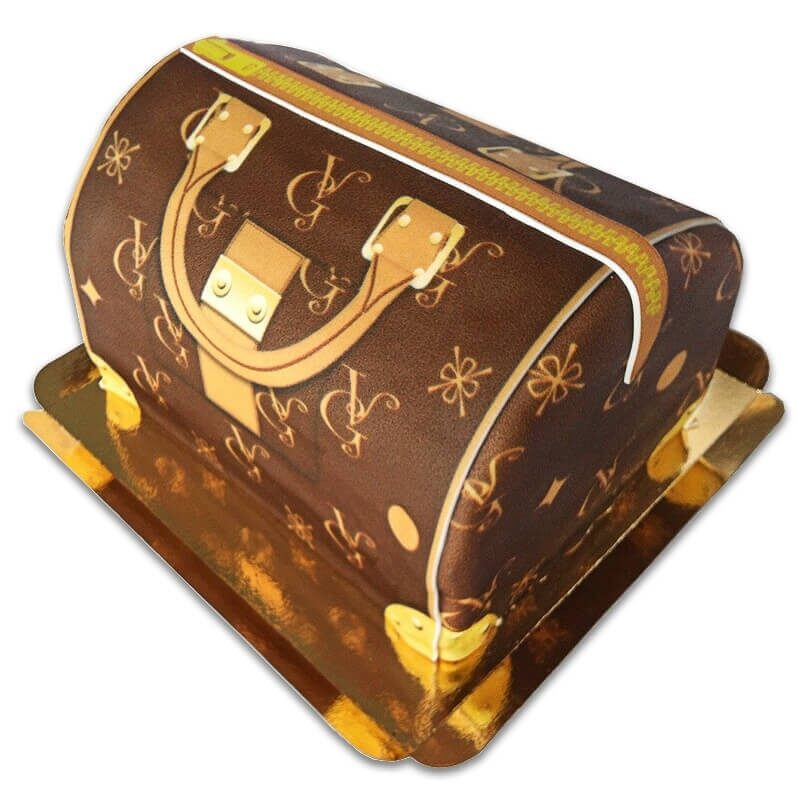 Handtasche Torte VG, braun mit beigen Details