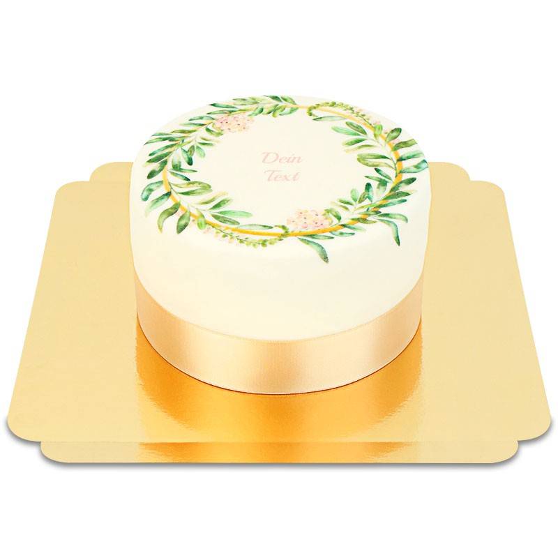 Deluxe Eukalyptuskuchen + individuelles Etikett (Klein (18 cm (12 Portionen)))