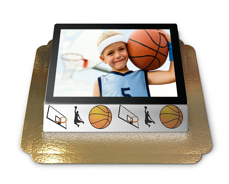 Fototorte im Basketball-Design (Klein (20 cm x 14 cm (Größe S - 6 Portionen)))
