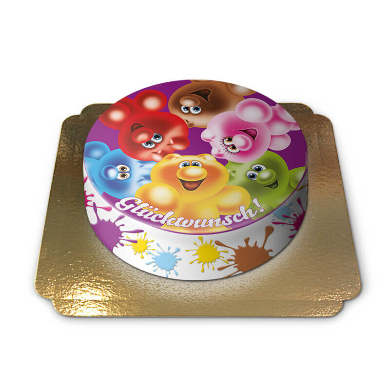 Gelini-Kuchen - Bunte Glückwünsche (Klein (6 Portionen))