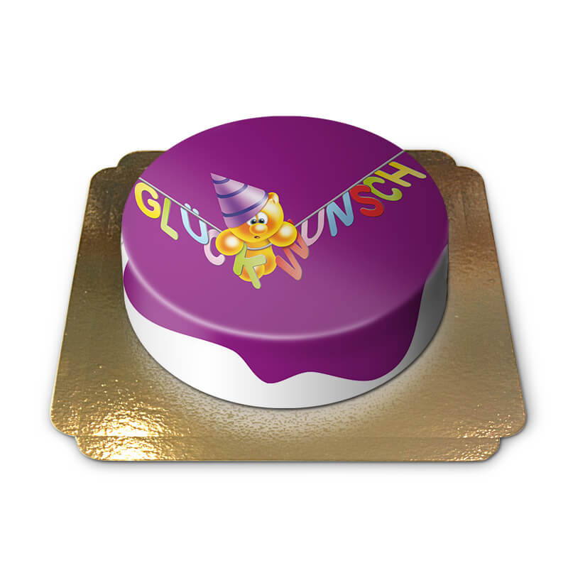 Gelini-Kuchen - Lila Glückwünsche (Klein (6 Portionen))