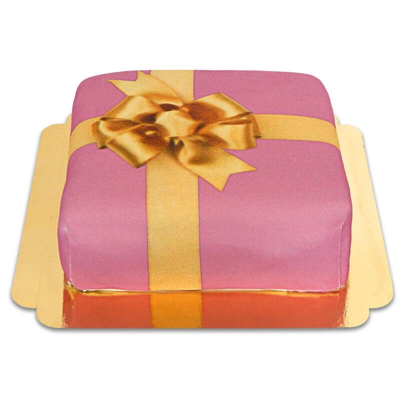 Geschenkkuchen rosa