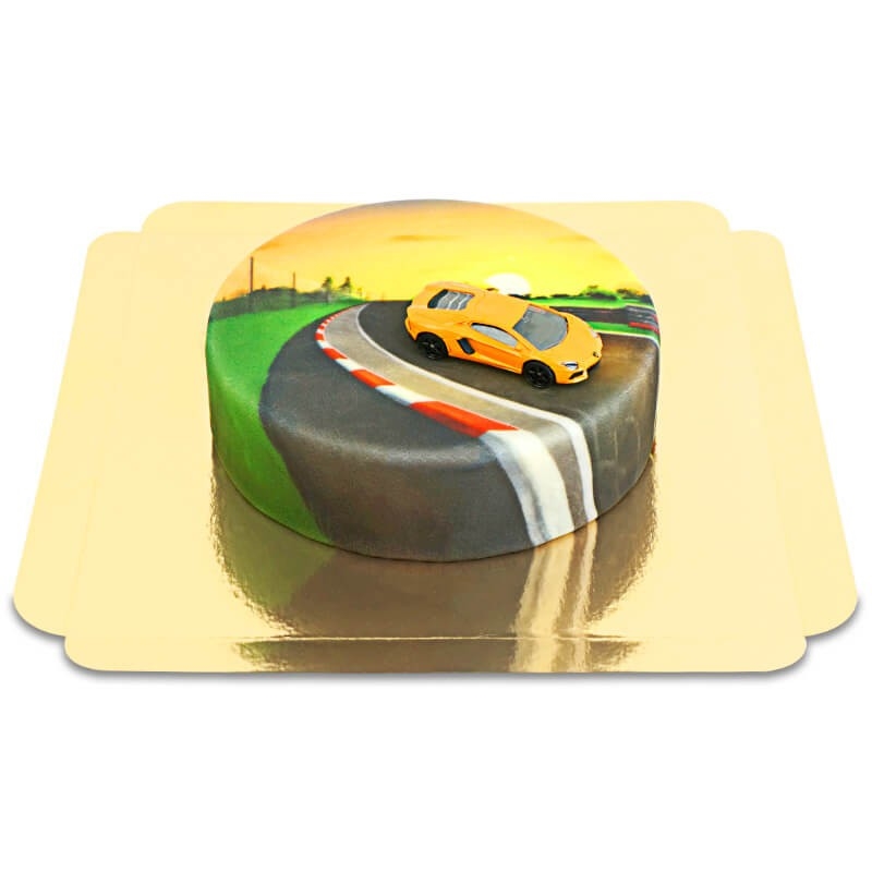 Lamborghini® Spielzeugauto auf Torte (Klein (18 cm (6 Teile)))