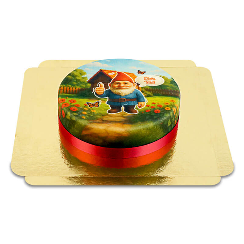 Gartenzwergkuchen mit Daumen hoch (Klein (18 cm (6 Portionen)))