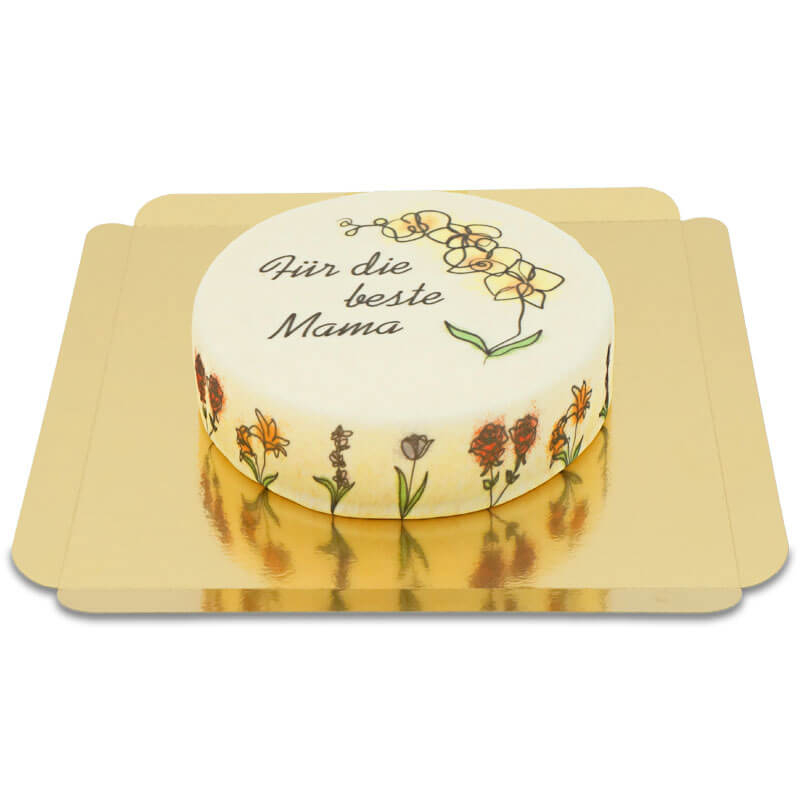 Blumentorte „Für die beste Mama“ (Klein (18 cm (6 Portionen)))