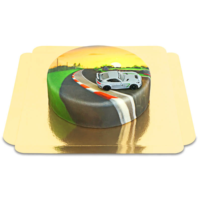 Mercedes® toy car on cake (Small (18cm (6 Servings)))