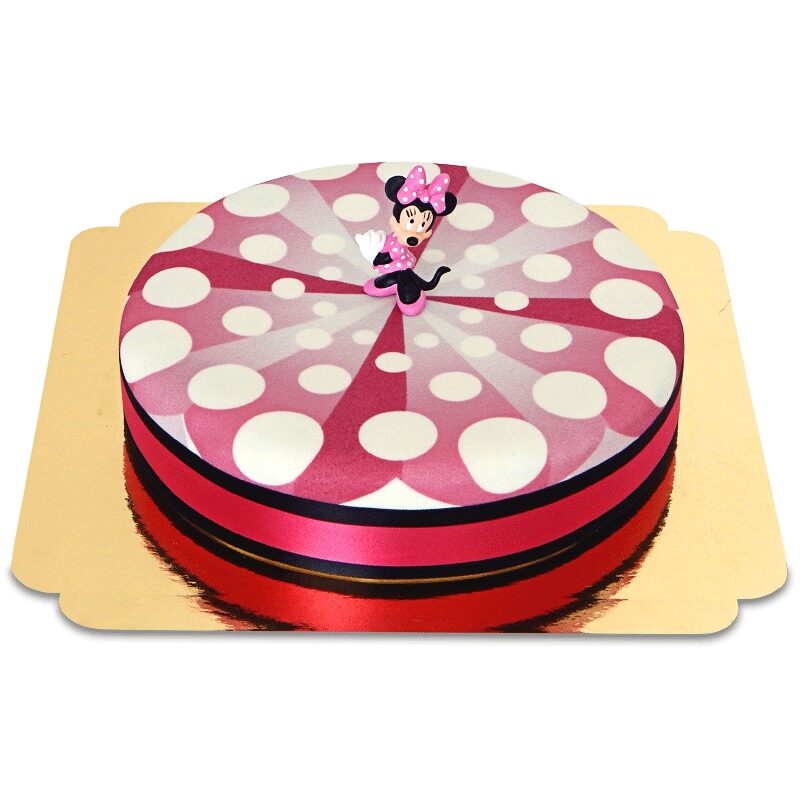 Minnie Maus auf Kuchen mit Bändern